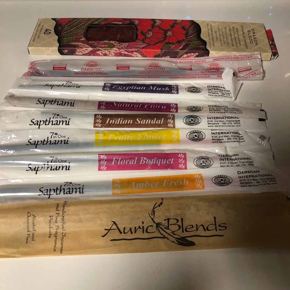 Assortment of incense.